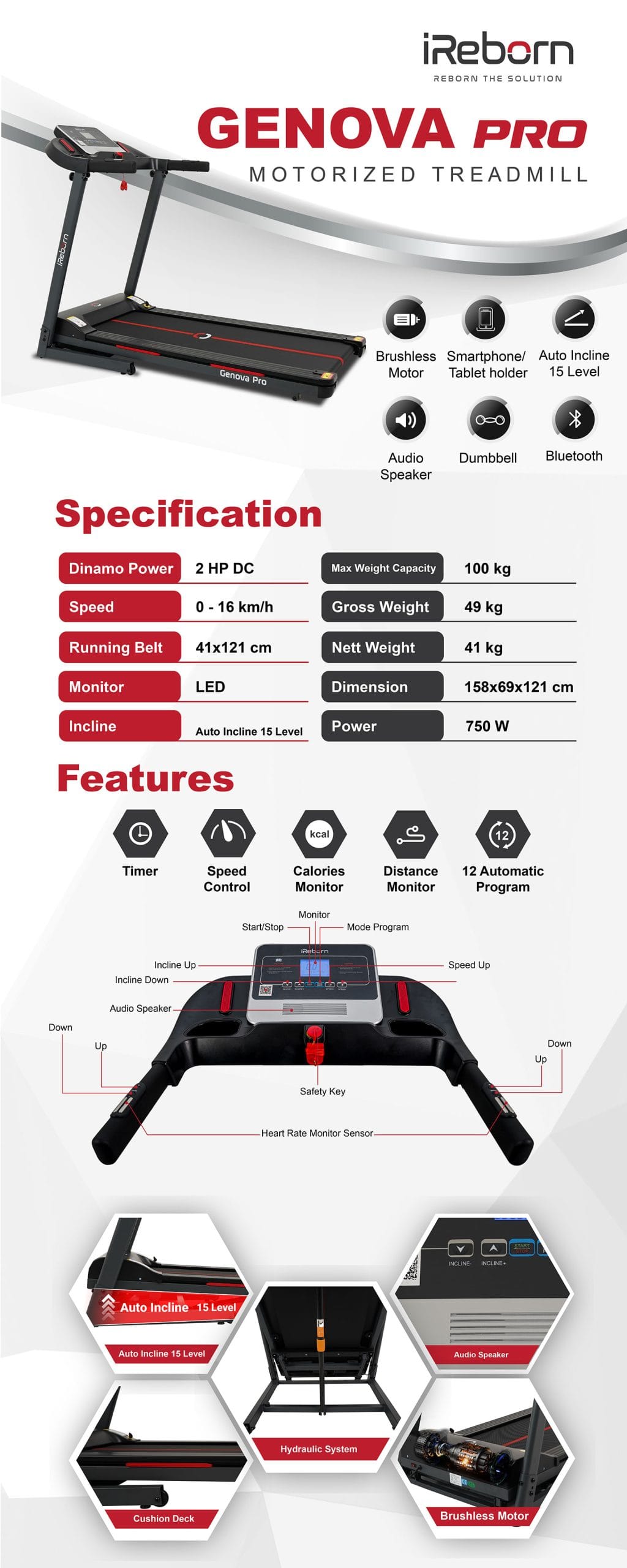 Genova Pro Motorized Treadmill 1 Genova Pro Motorized Treadmill 10