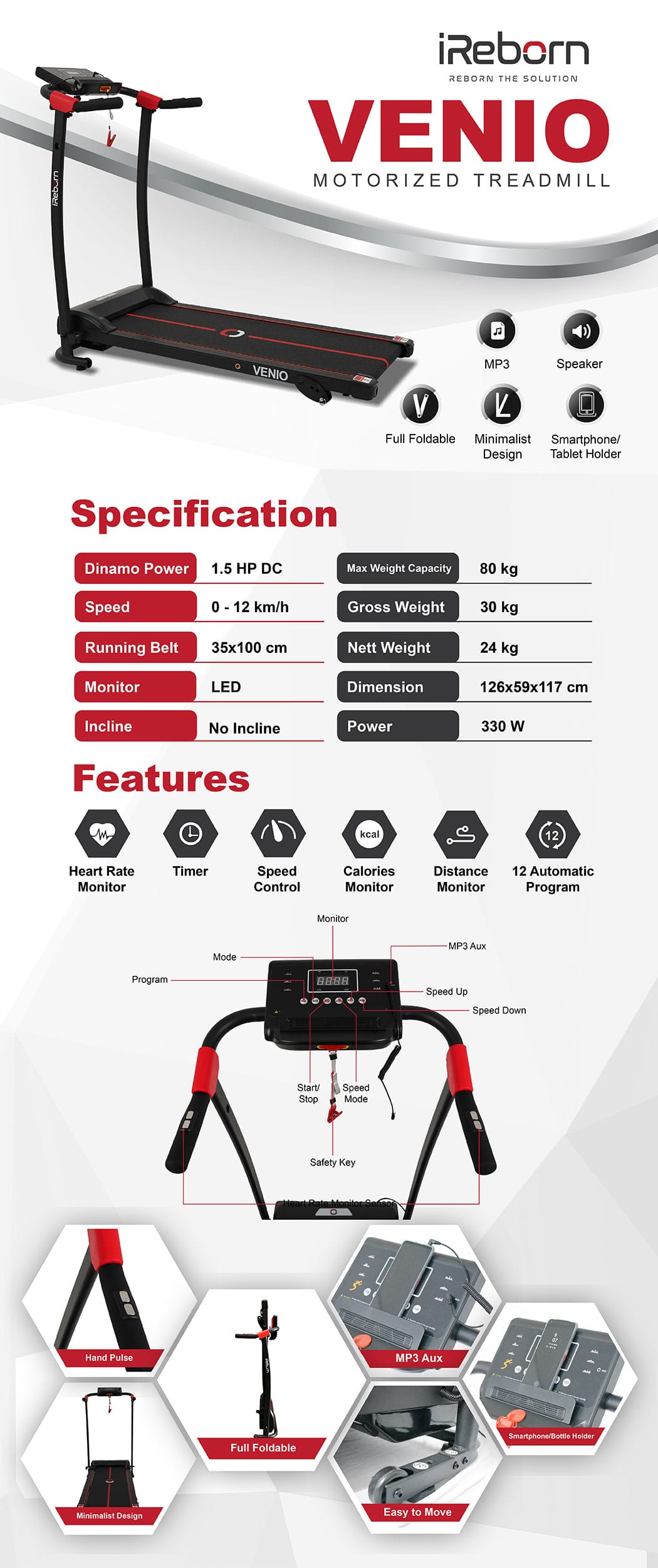 Venio Motorized Treadmill 13